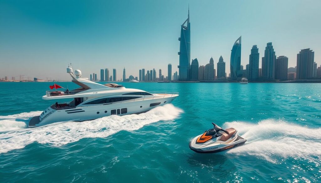 Jet skiing yacht Dubai