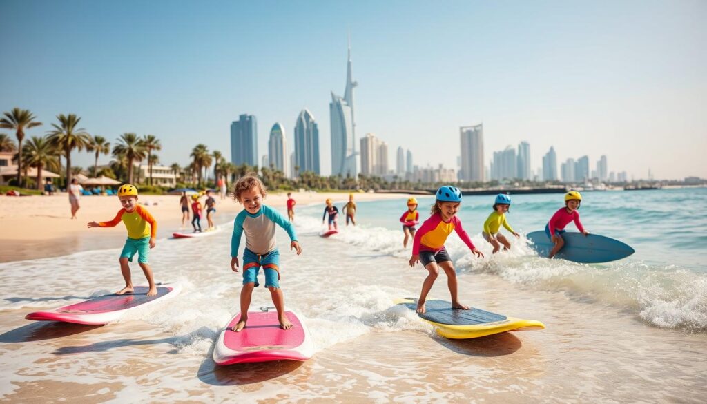 Surfing lessons for kids Dubai