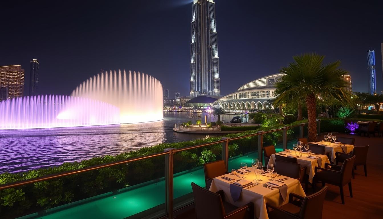 Waterfront dining Dubai Fountain