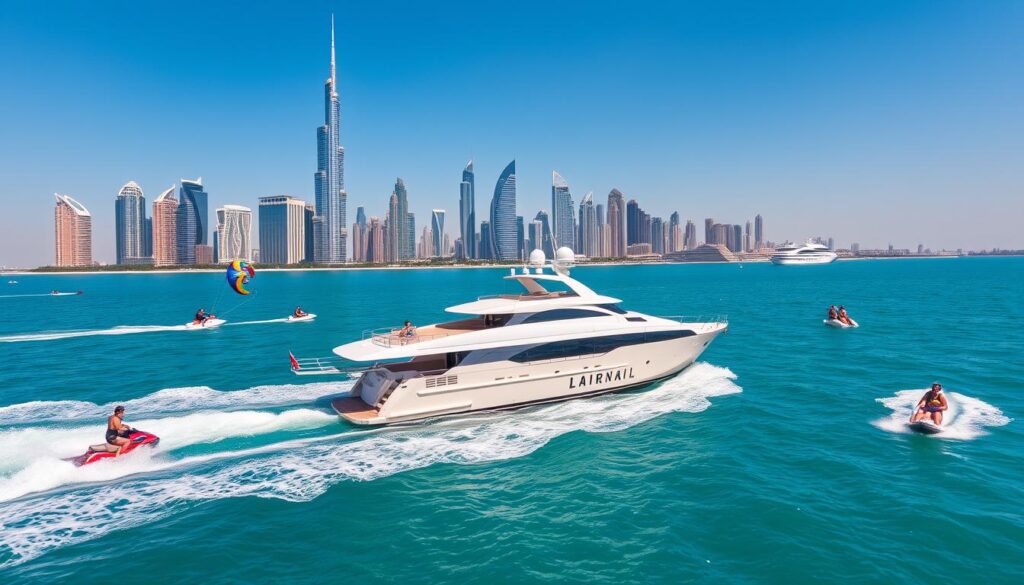 Yacht with water sports Dubai