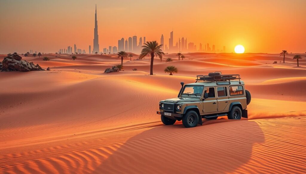 Desert safari pickup near Jumeirah Village Circle Dubai