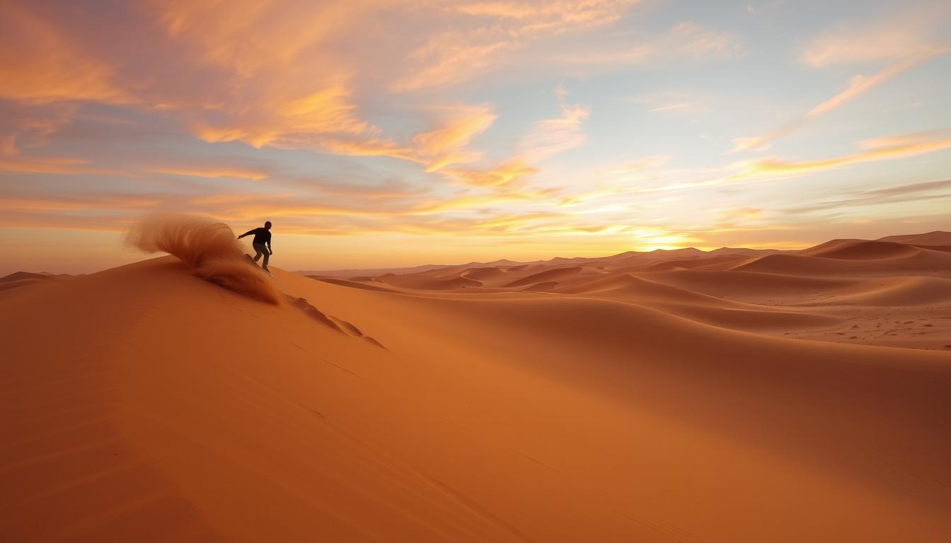 Sandboarding Fun in Evening Desert Safaris