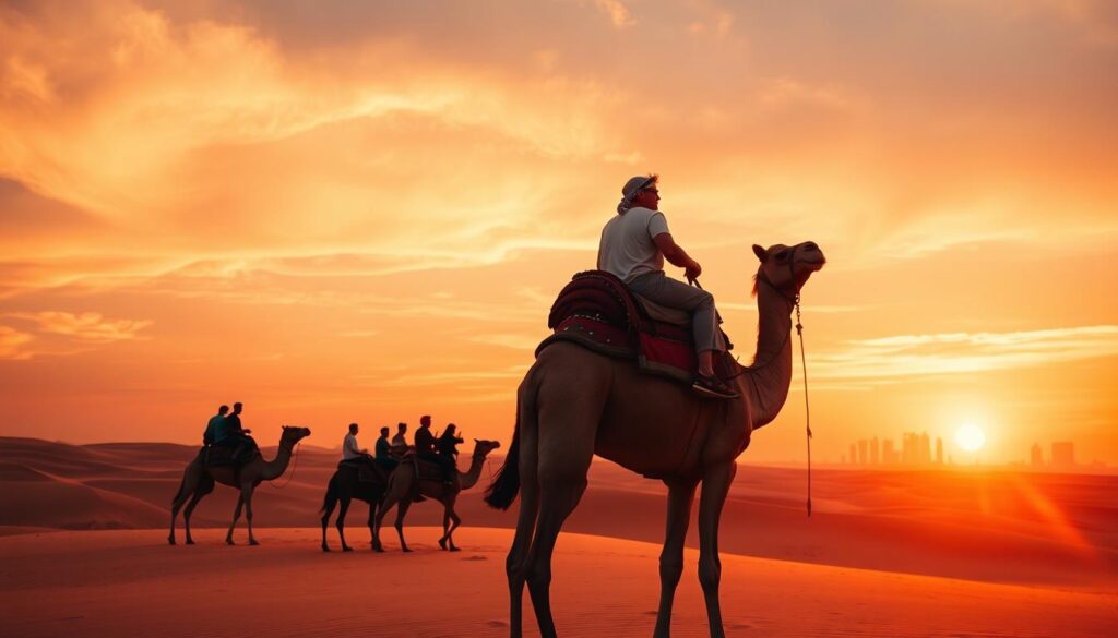 sunset camel ride dubai