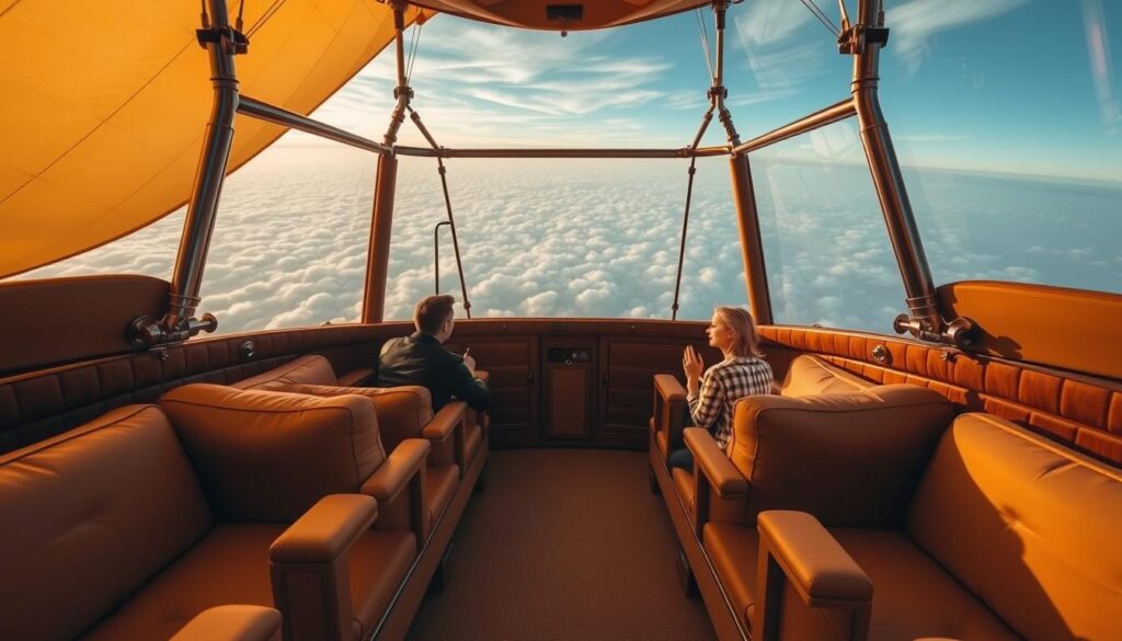 Can you sit down in a hot air balloon?