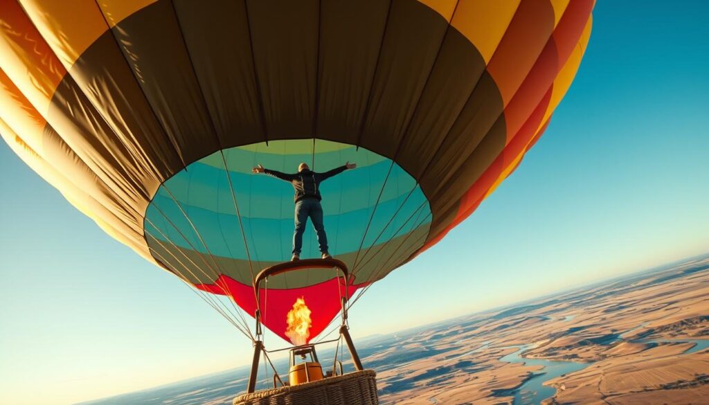 Can you sit on top of a hot air balloon?