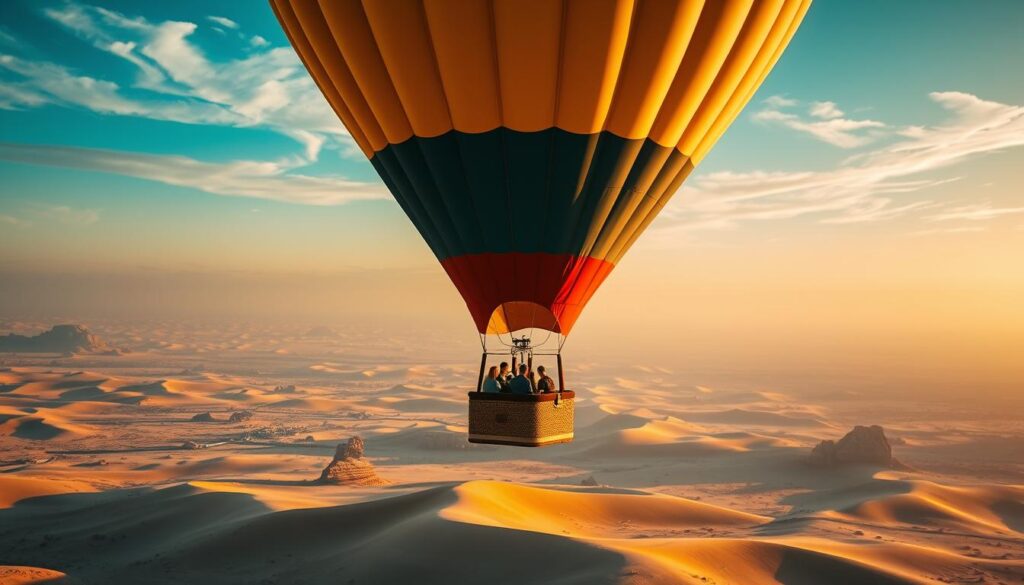 Do you sit or stand in a hot air balloon?