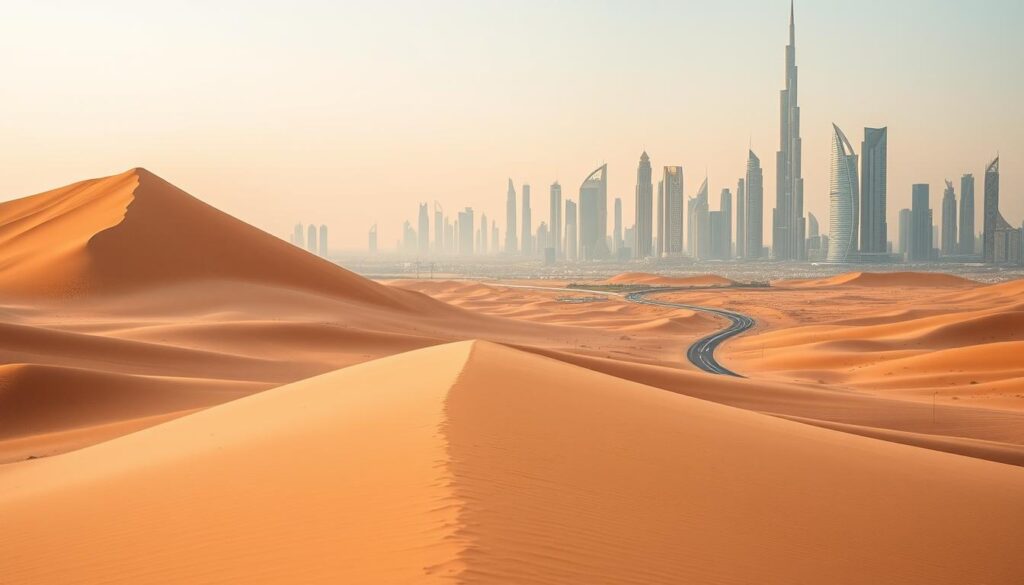 How far is it from Dubai to the desert?