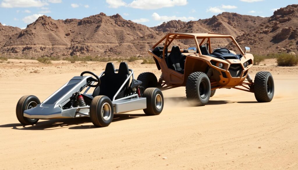 What is the difference between a go kart and a dune buggy?