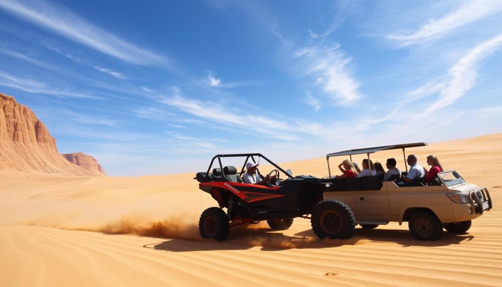 What is the difference between dune bashing and desert safari?