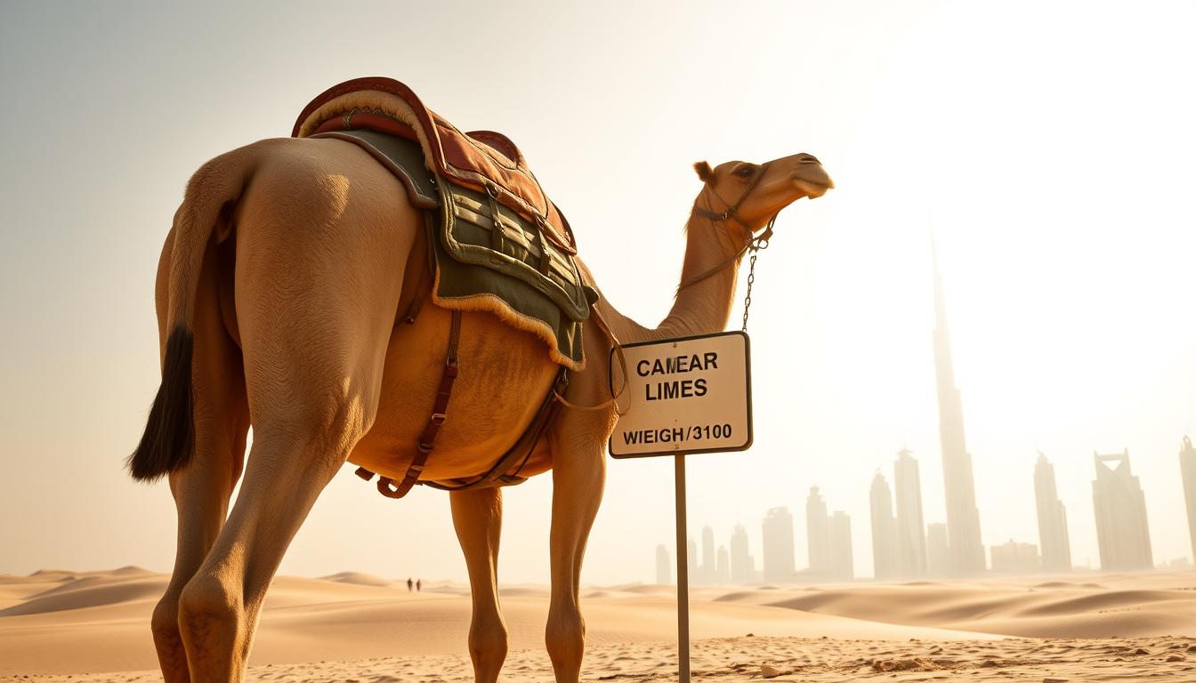 What is the weight limit for camel rides in Dubai?