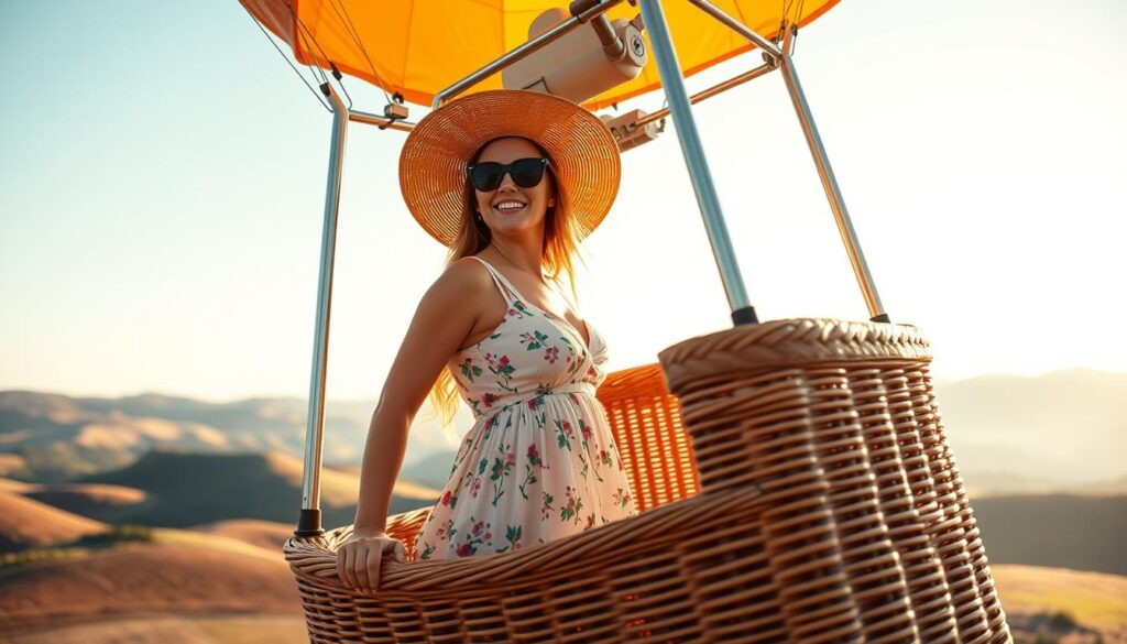 What to wear on a hot air balloon for a woman?