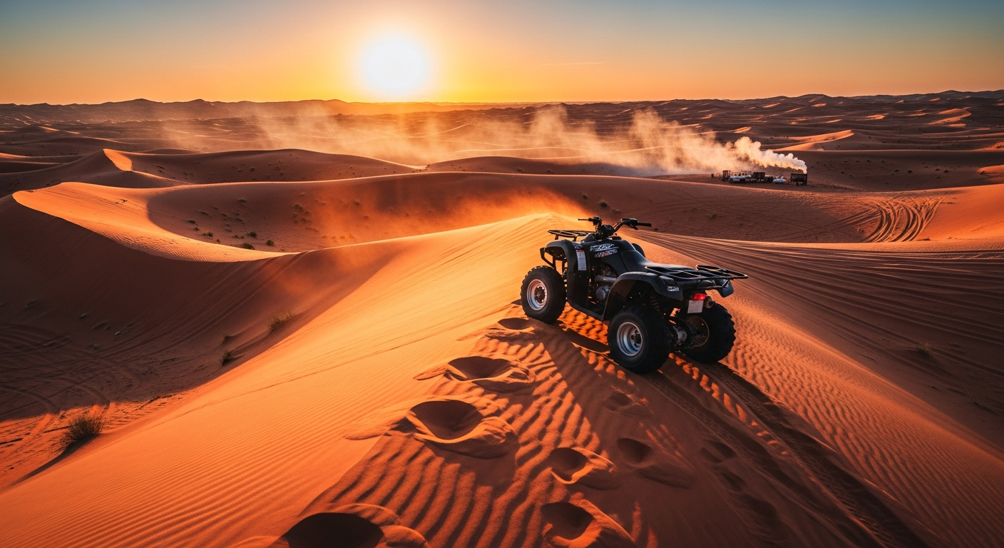 Red Dunes Quad Biking BBQ Dubai Desert