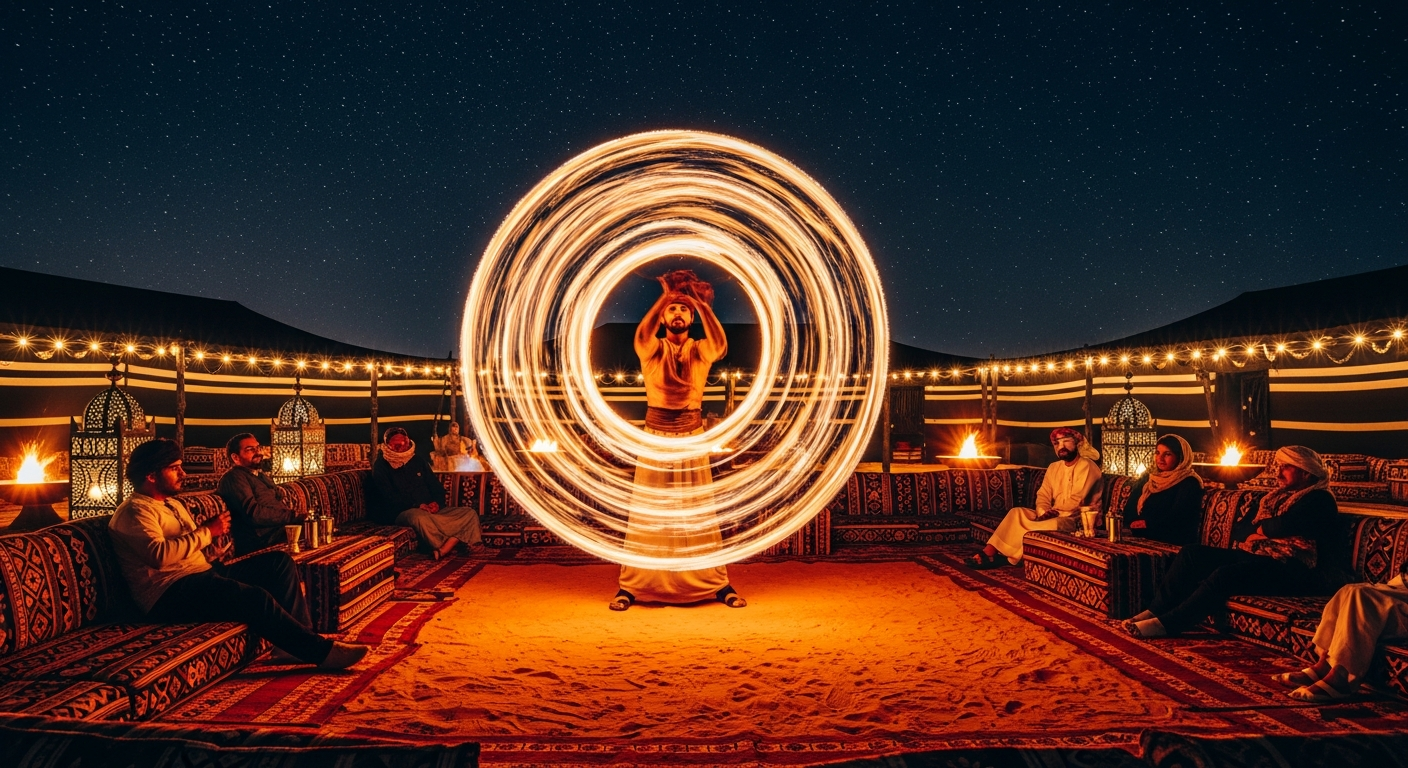 Fire show RAK desert