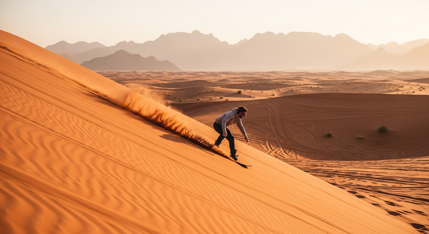 Sandboarding RAK dunes